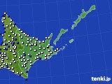 道東のアメダス実況(風向・風速)(2021年10月03日)