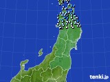 東北地方のアメダス実況(降水量)(2021年10月05日)