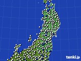 東北地方のアメダス実況(風向・風速)(2021年10月06日)