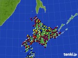 2021年10月08日の北海道地方のアメダス(日照時間)