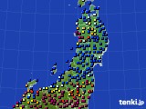 東北地方のアメダス実況(日照時間)(2021年10月08日)