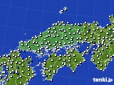 中国地方のアメダス実況(風向・風速)(2021年10月10日)