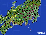 2021年10月11日の関東・甲信地方のアメダス(日照時間)