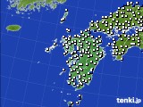 2021年10月11日の九州地方のアメダス(風向・風速)