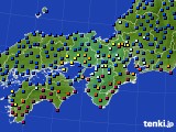 近畿地方のアメダス実況(日照時間)(2021年10月12日)