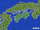 2021年10月12日の四国地方のアメダス(風向・風速)