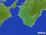 2021年10月12日の和歌山県のアメダス(風向・風速)