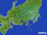 関東・甲信地方のアメダス実況(降水量)(2021年10月13日)