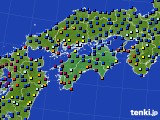 四国地方のアメダス実況(日照時間)(2021年10月13日)