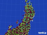 東北地方のアメダス実況(日照時間)(2021年10月14日)