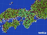 近畿地方のアメダス実況(日照時間)(2021年10月14日)