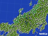 2021年10月16日の北陸地方のアメダス(風向・風速)