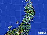 2021年10月17日の東北地方のアメダス(日照時間)