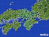 2021年10月17日の近畿地方のアメダス(風向・風速)