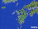 2021年10月17日の九州地方のアメダス(風向・風速)