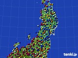 2021年10月18日の東北地方のアメダス(日照時間)