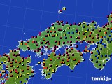 中国地方のアメダス実況(日照時間)(2021年10月18日)