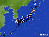 アメダス実況(日照時間)(2021年10月19日)