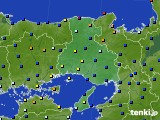 兵庫県のアメダス実況(日照時間)(2021年10月19日)