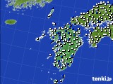 2021年10月19日の九州地方のアメダス(風向・風速)