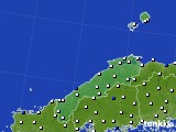 2021年10月19日の島根県のアメダス(風向・風速)