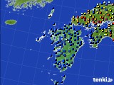 九州地方のアメダス実況(日照時間)(2021年10月20日)