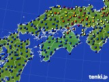 四国地方のアメダス実況(日照時間)(2021年10月21日)