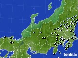 北陸地方のアメダス実況(降水量)(2021年10月22日)