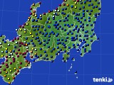 関東・甲信地方のアメダス実況(日照時間)(2021年10月22日)