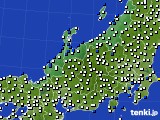 2021年10月22日の北陸地方のアメダス(風向・風速)