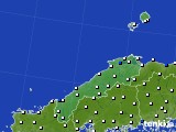 2021年10月22日の島根県のアメダス(風向・風速)