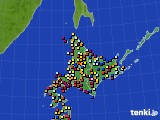 2021年10月23日の北海道地方のアメダス(日照時間)