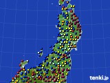 2021年10月23日の東北地方のアメダス(日照時間)