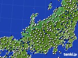 2021年10月23日の北陸地方のアメダス(風向・風速)