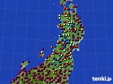 2021年10月24日の東北地方のアメダス(日照時間)