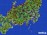 関東・甲信地方のアメダス実況(日照時間)(2021年10月24日)