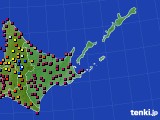 道東のアメダス実況(日照時間)(2021年10月24日)