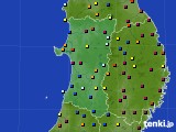 秋田県のアメダス実況(日照時間)(2021年10月24日)