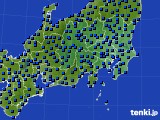 関東・甲信地方のアメダス実況(日照時間)(2021年10月25日)