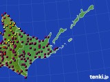 2021年10月25日の道東のアメダス(日照時間)