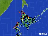 2021年10月26日の北海道地方のアメダス(日照時間)