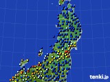 2021年10月27日の東北地方のアメダス(日照時間)