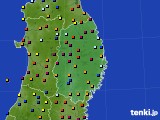 岩手県のアメダス実況(日照時間)(2021年10月28日)