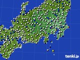 関東・甲信地方のアメダス実況(風向・風速)(2021年10月29日)