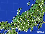 2021年10月29日の北陸地方のアメダス(風向・風速)