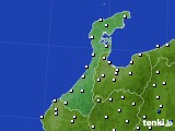 2021年10月30日の石川県のアメダス(風向・風速)