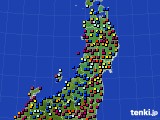 東北地方のアメダス実況(日照時間)(2021年11月02日)