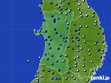 秋田県のアメダス実況(降水量)(2021年11月09日)