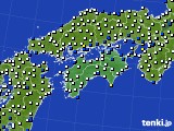 四国地方のアメダス実況(風向・風速)(2021年11月10日)