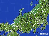 2021年11月11日の北陸地方のアメダス(風向・風速)